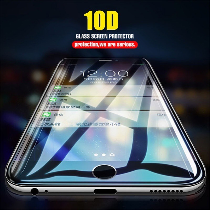 Kính cường lực bảo vệ toàn màn hình 10D cho iPhone7 8 6 6 Plus XR X XS MAX