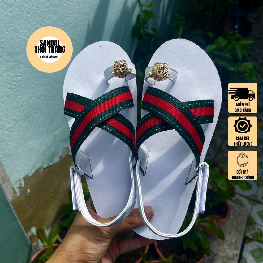 Dép quai hậu nữ nam, SANDALTHOITRANG Giày sandal nữ đi học, xỏ ngón quai chéo F87 sandal đồng nai full size 30-44