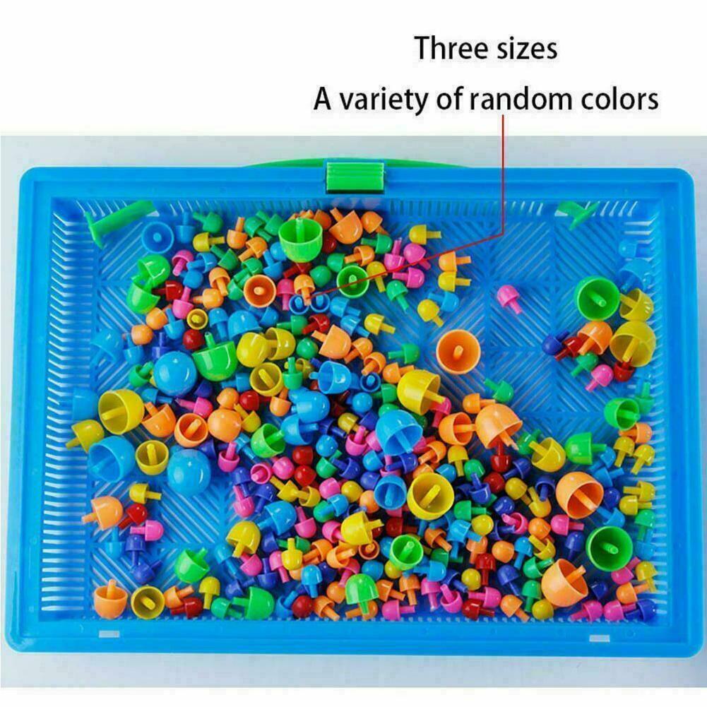 Set đồ chơi xếp hình đinh nấm 3D giáo dục thông minh quà tặng trẻ em DIY