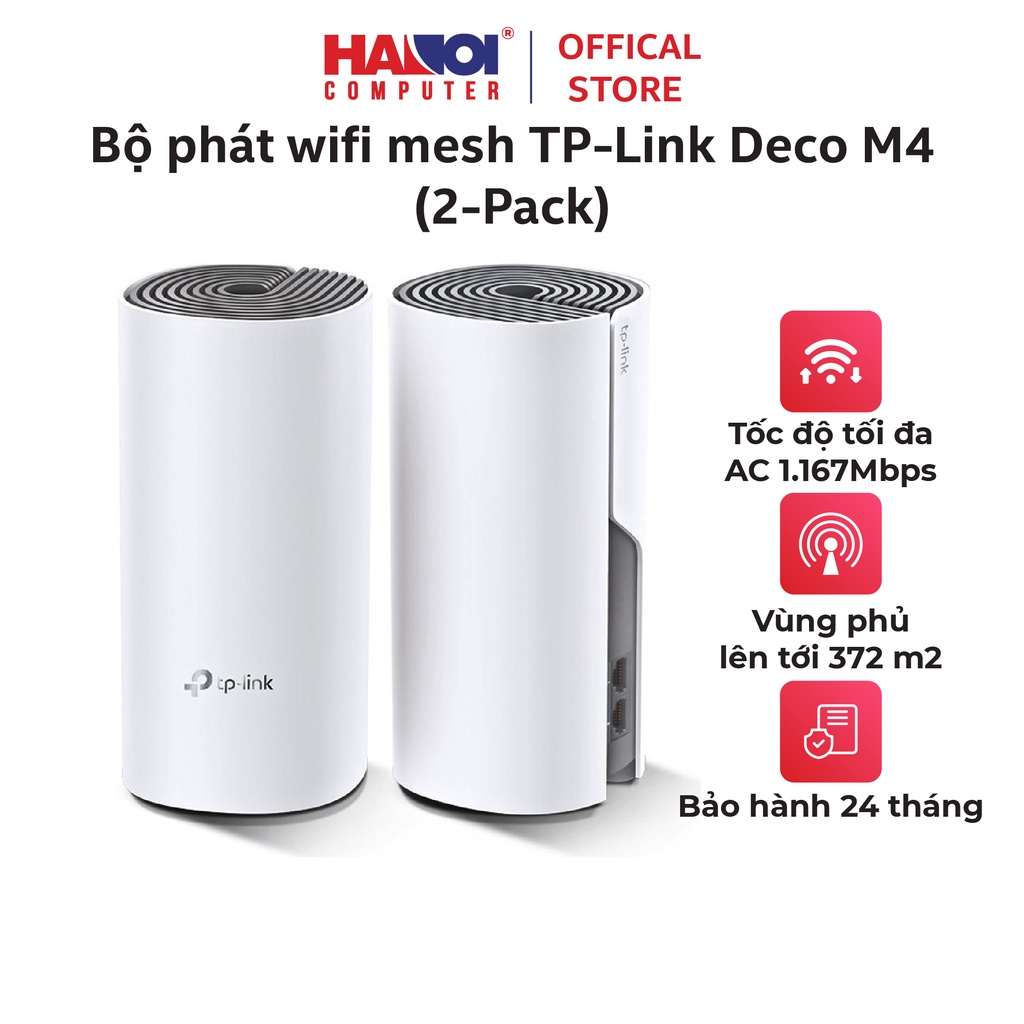 Bộ phát wifi mesh TP-Link Deco M4 (2-pack) Wireless AC1200Mbps