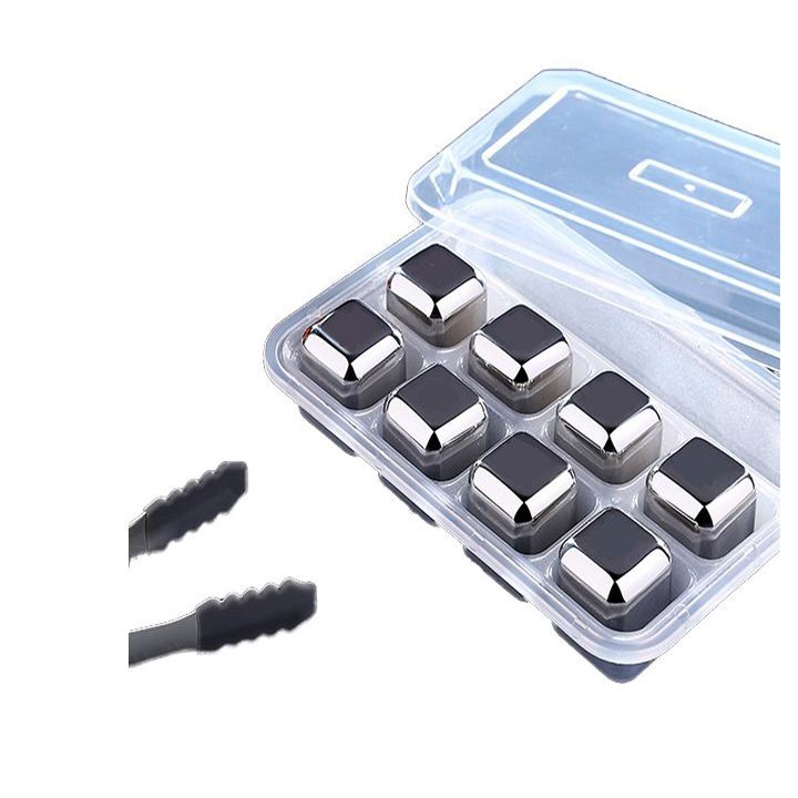 ✅Hàng Cao Cấp - Đá Vĩnh Cửu Inox Không Tan Cooling Cubes 8 Viên