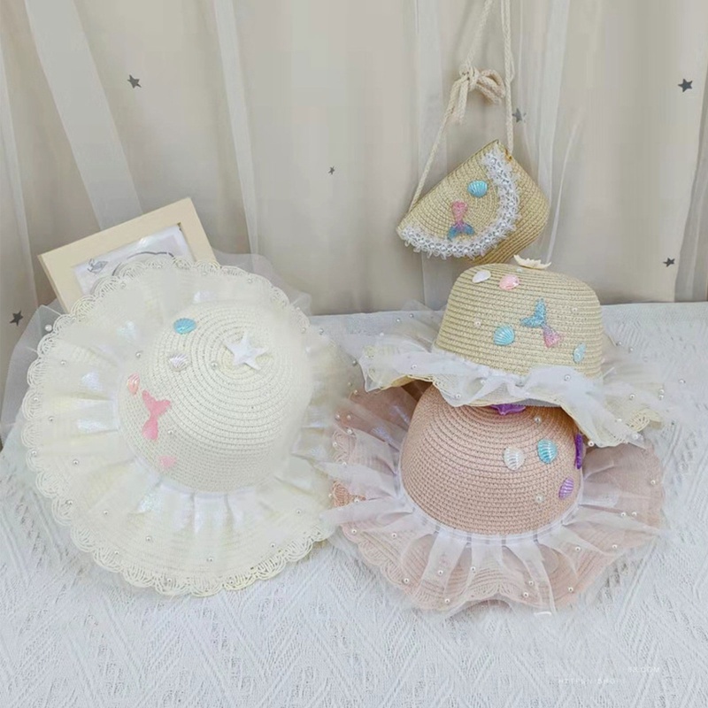 Nón Tai Bèo Đan Cói Vành Rộng Phối Ren Nhiều Màu Sắc Đa Dạng Gấp Gọn Thời Trang Unisex