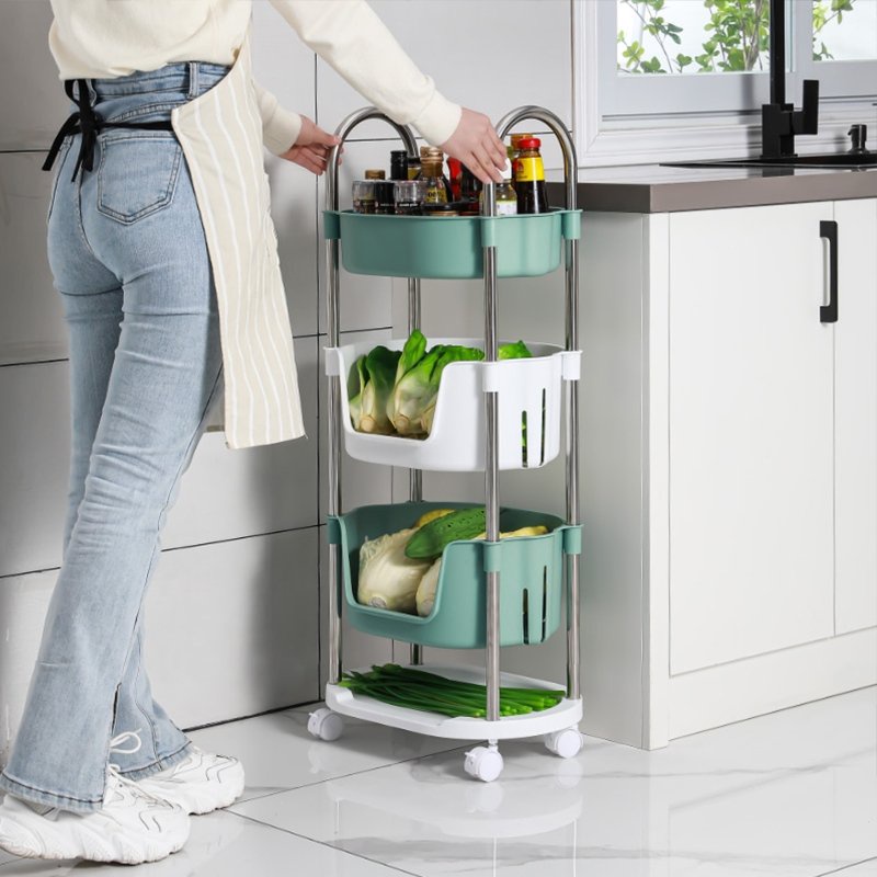Kệ Để Đồ Nhà Bếp Đa Năng - Có Bánh Xe - 4 tầng , 5 tầng ( đựng trái cây , rau củ , đồ hộp , gia vị)