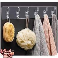 Chuyên sỉ lẻ Thanh Móc Treo Cường lực treo quần áo Siêu Dính Dán Tường loại 6 móc