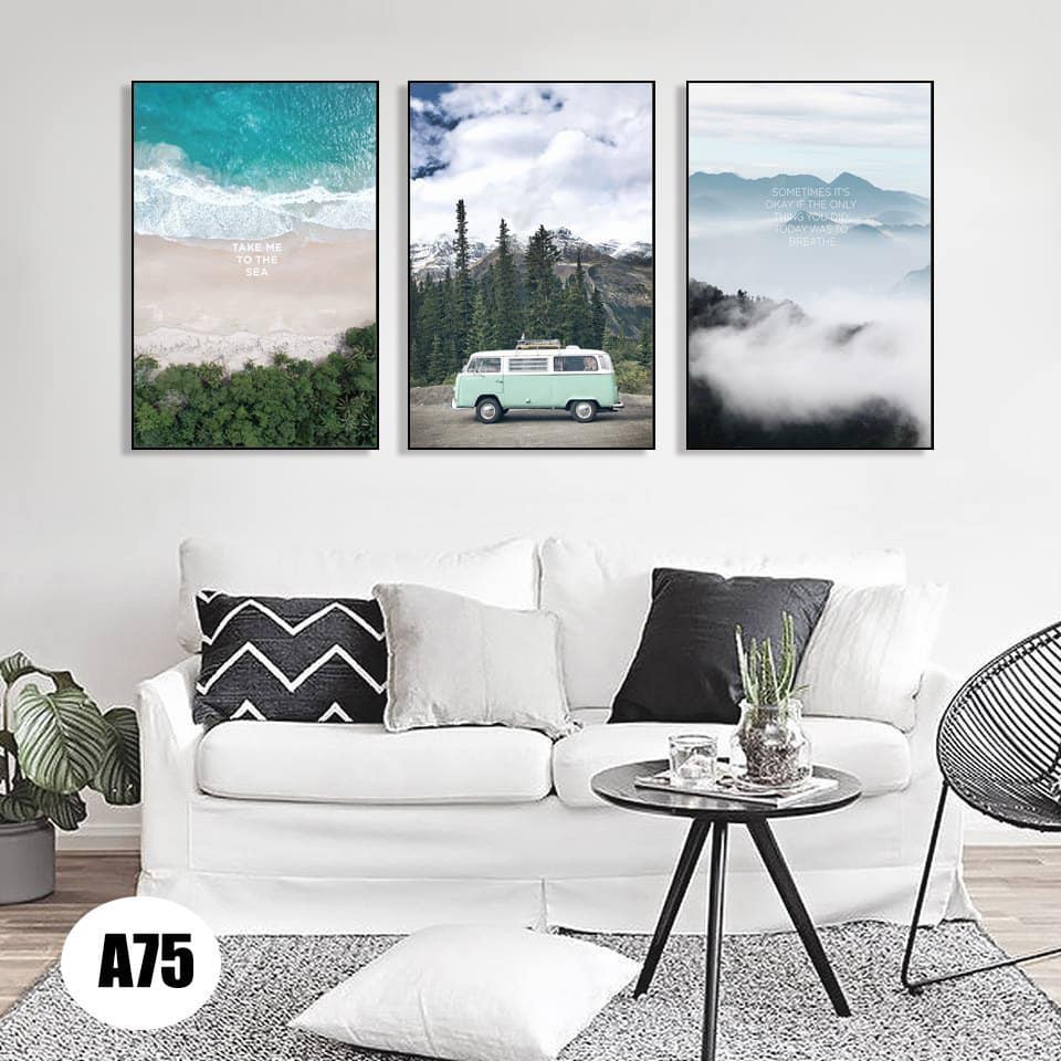 ⛔[SALE LỖ]⛔Tranh treo tường phòng ngủ, phòng khách decor đẹp - Bộ 3 bức canvas treo tường sale lỗ lấy tương tác