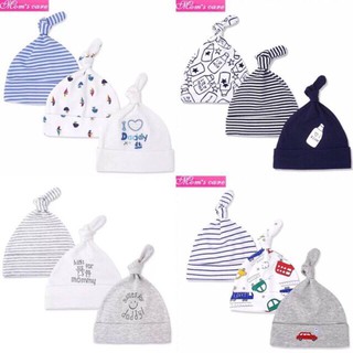 Set 3 mũ cotton momcare cao cấp cho bé từ 0-6 tháng tuổi