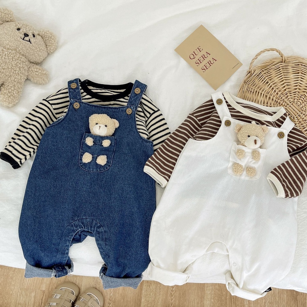 Quần Yếm denim Thời Trang Xuân Thu Xinh Xắn Dành Cho Bé