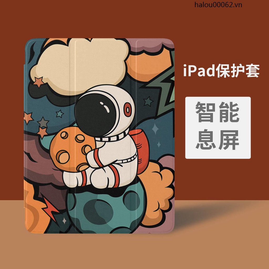 Bao Da Máy Tính Bảng In Hình Phi Hành Gia Cho 2021 new PRO11 ipad567 AIR4 / 3/2/1 Kèm Bình Đựng Bút 10.2 inch