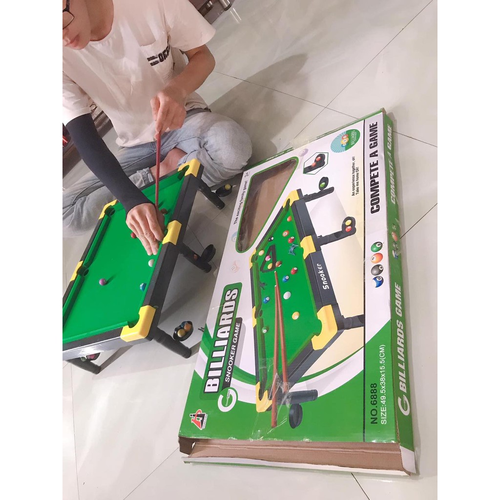 Bộ Đồ Chơi Bàn Bida Cho Trẻ Em, Bộ Bi A Kèm 2 Gập, 15 Bóng Và Bàn Có 4 Chân