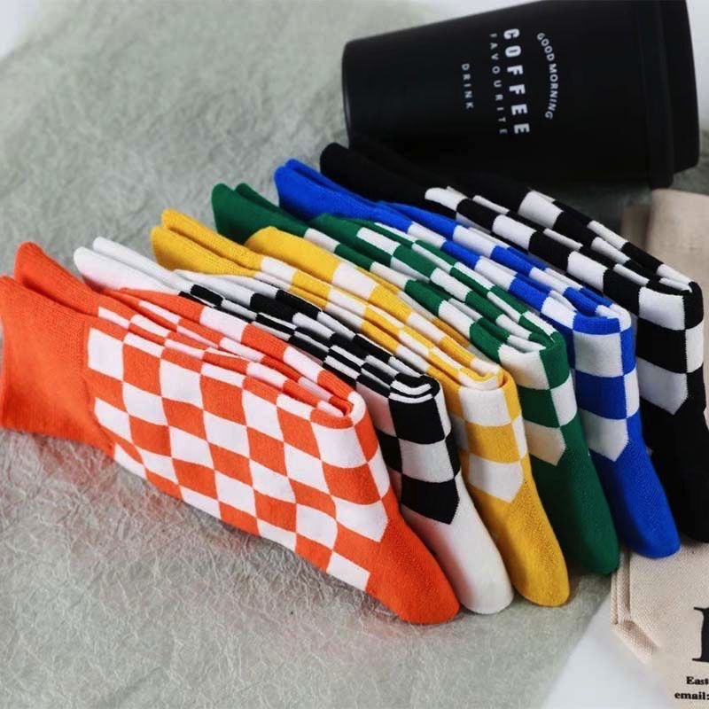 Tất Caro Nhiều Màu Cao Cổ Thời Trang Cá Tính