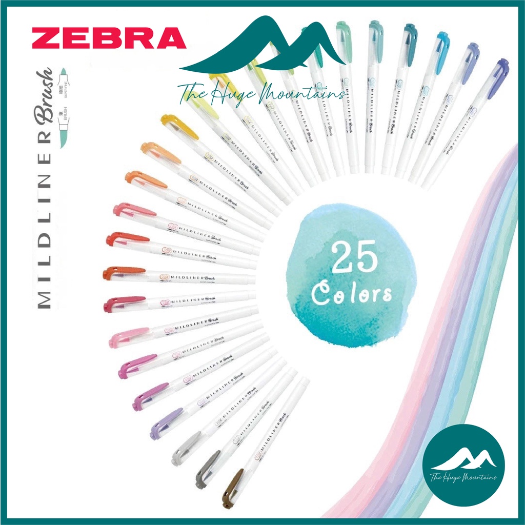 Bút Zebra Mildliner Brush WTF8 - viết Calligraphy hay hand-lettering - Set 5 bút