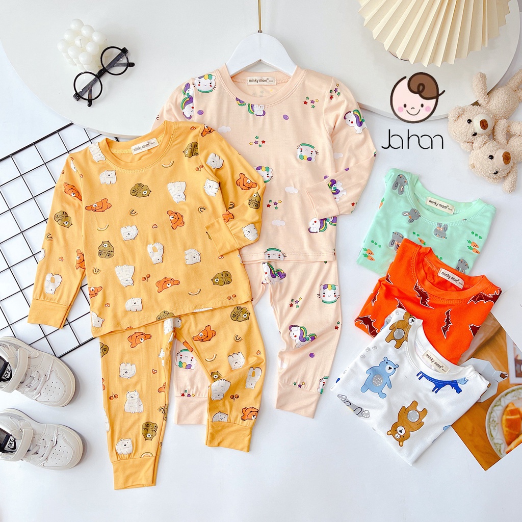 [Bé 7-32kg]Bộ Dài Tay Thun Lạnh In Toàn Thân Mềm Mịn Thoáng Mát Hàng Chuẩn Loại 1 cho bé trai bé gái