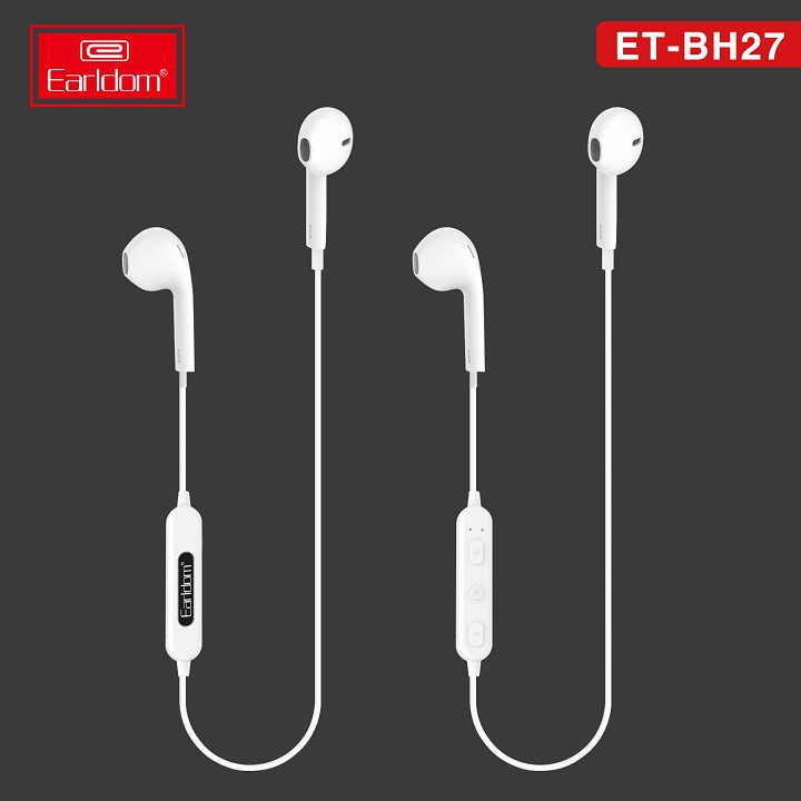 Tai Nghe Bluetooth  Earldom BH-27 2 Tai Có Dây Thể Thao Hỗ Trợ iOS, Android Có Chức Năng Đàm Thoại