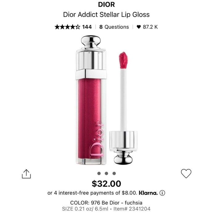 Son Dưỡng Bóng Dior Addict Stellar Lip Gloss 976 Be Dior - Fuchsia Màu Đỏ Hồng