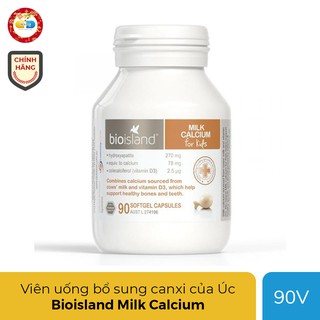 Bioisland Milk Calcium bổ sung Canxi cho trẻ của Úc, Chai 90 viên