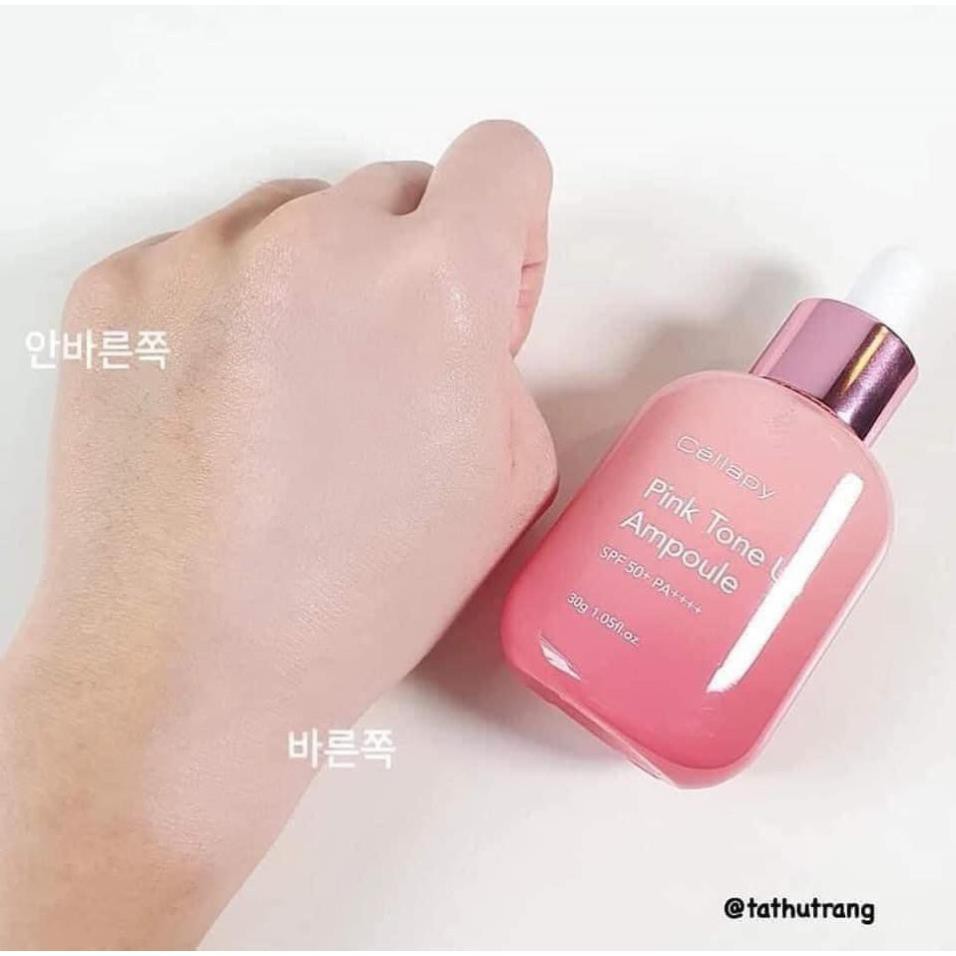 Tinh chất dưỡng trắng Cellapy Pink Tone Up Ampoule SPF50+ PA++++ chống nắng và nâng tông da mặt