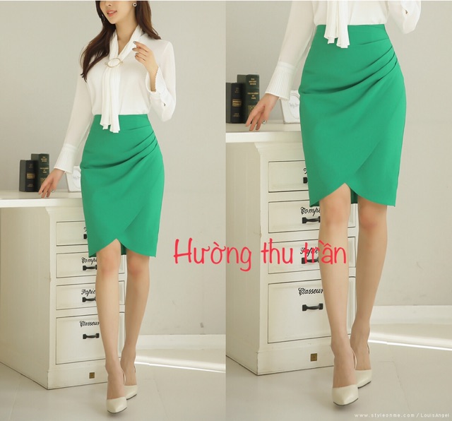 Chân Váy Bút Chì Có Tà Che Bụng, Chân Váy Công Sở Tới Gối