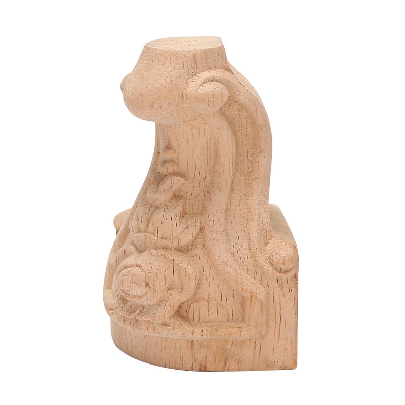 Set 4 Chân Gỗ 10x6cm Chạm Khắc Tinh Xảo Lót Chân Tủ Tivi Phong Cách Châu Âu