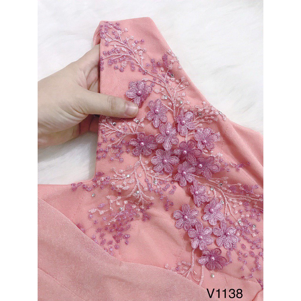 [ xả kho ] MiD Đầm hồng hoa 3D V1138 Mie Design kèm ảnh thật