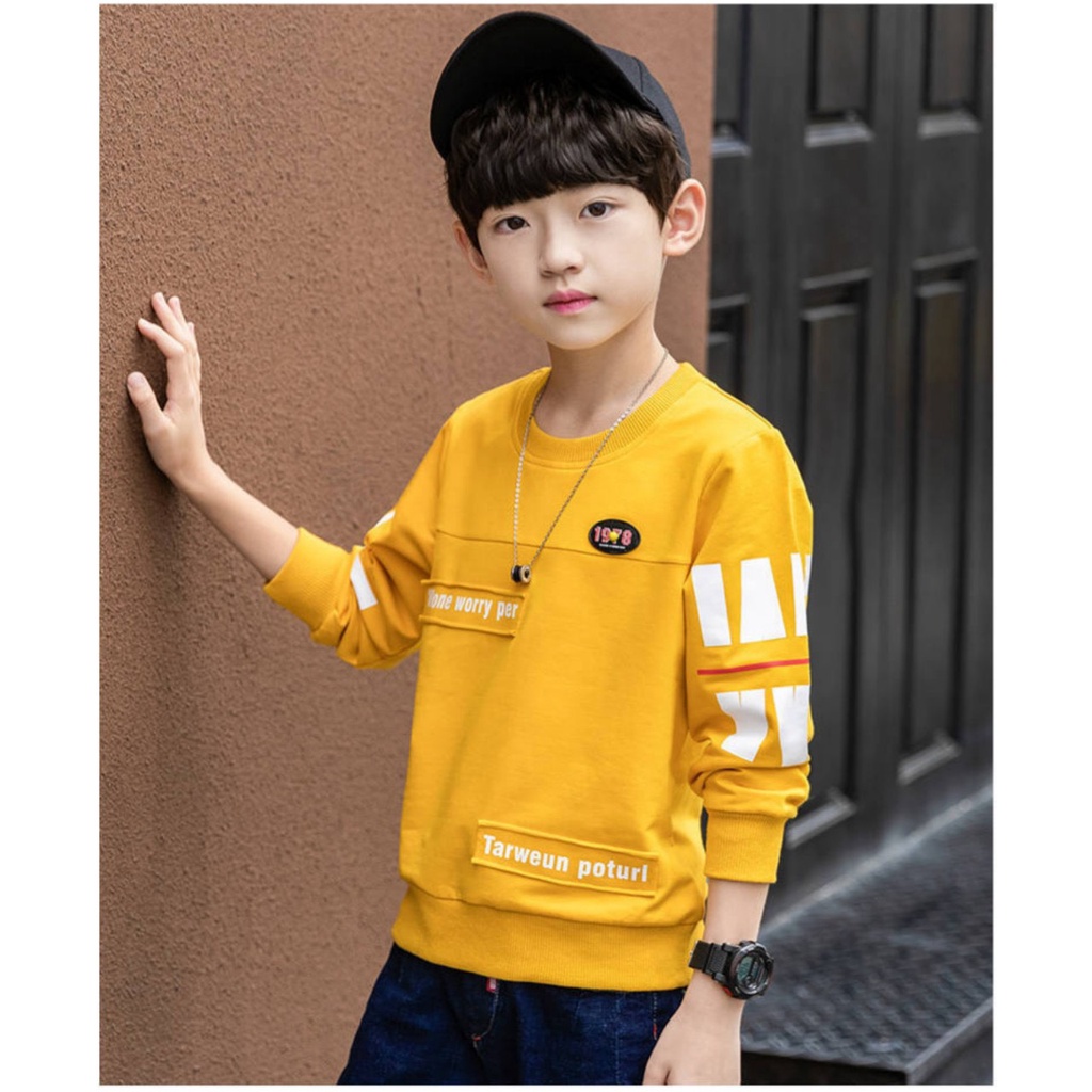 Áo thu đông dành cho bé trai 14-45kg mẫu Worry Per. Chất liệu đẹp, đường may kỹ. MA77