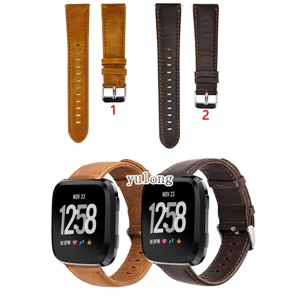 Dây đeo bằng da bò cho đồng hồ thông minh Fitbit versa