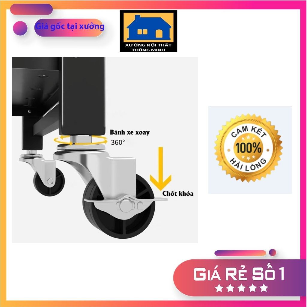 Kệ gấp gọn, kệ sắt để đồ đa năng gấp gọn có bánh xe, kệ gia dụng- BẢO HÀNH 12 THÁNG