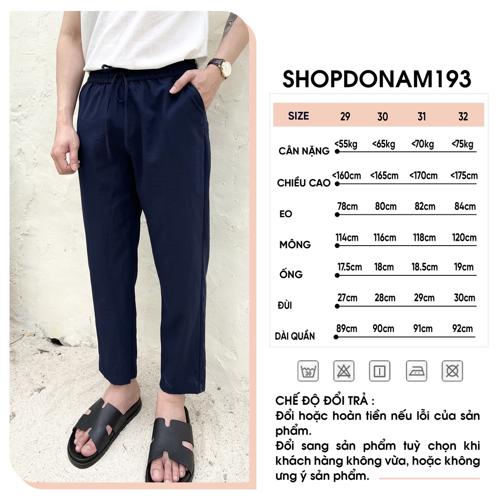 Quần tây âu nam ống suông rộng chất đũi lưng chun cao cấp SHOPDONAM1993 Q03