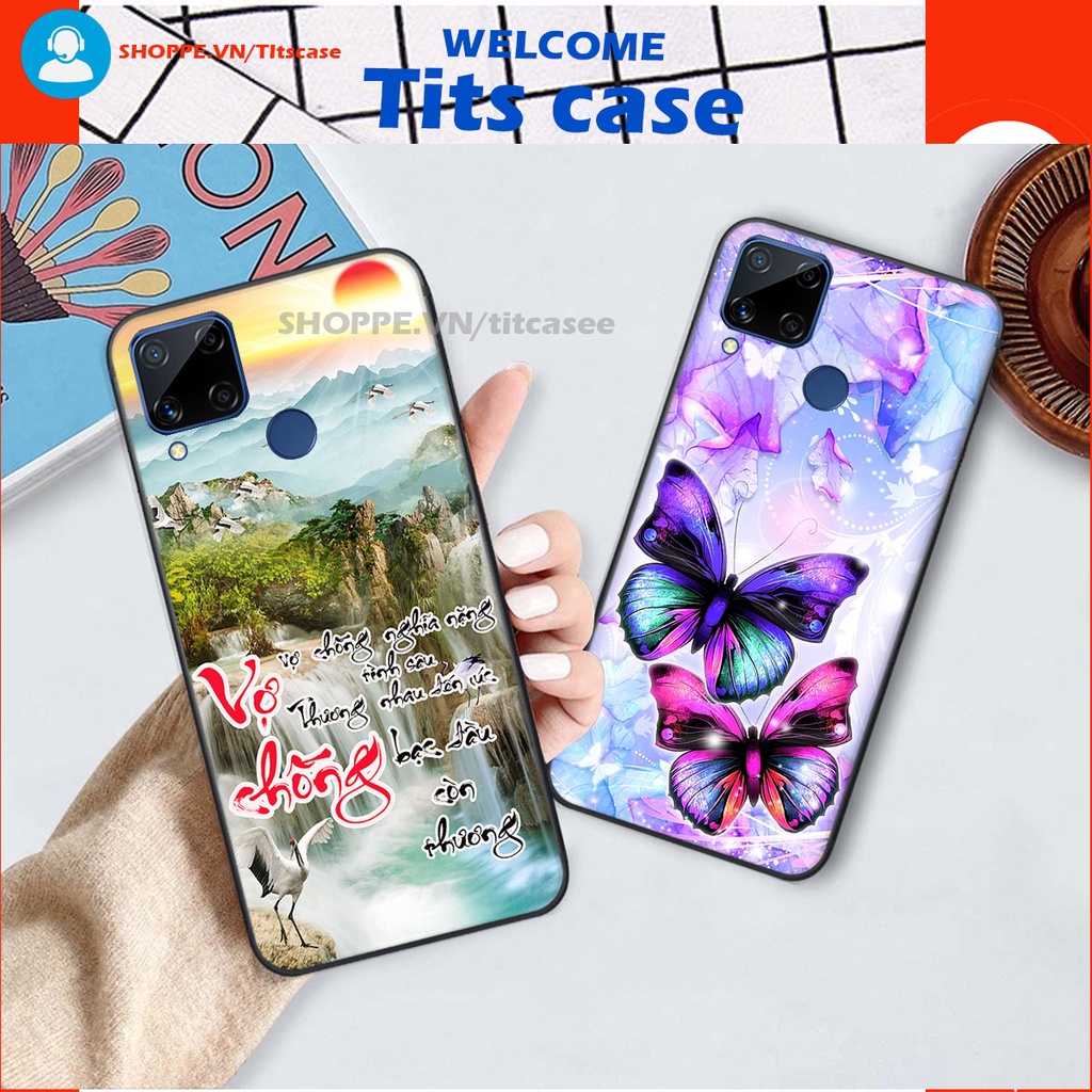 Ốp lưng Realme C15 in hình thiên nga,hoa may mắn, đặc sắc ĐỘC - LẠ - BỀN