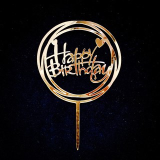 Sét 10 Thẻ mica happy brihday trang trí bánh kem