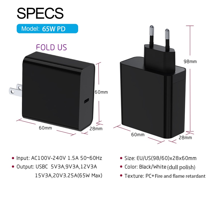 Bộ sạc USB C 15V 4A 65W cho Microsoft Surface Pro 4 Pro 5 Pro 6 Pro 7 Pro X 65W