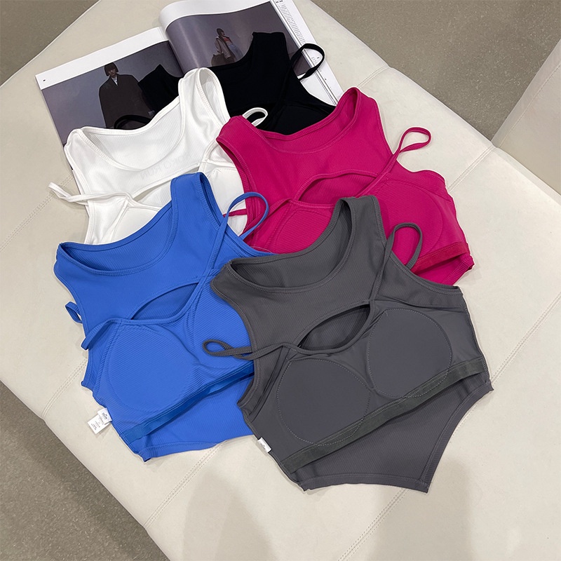 Áo Croptop Cách Điệu Phối Dây Quyến Rũ Chất Cotton Co Dãn Thoáng Mát DAN L&amp;U 8386