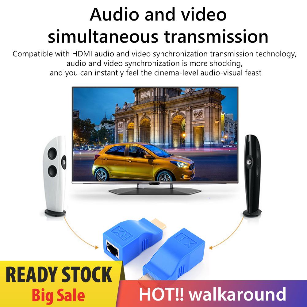 Bộ 2 Đầu Nối Dài Mạng Lan Rj45 4k Hdmi 30m Cat5E Cat6