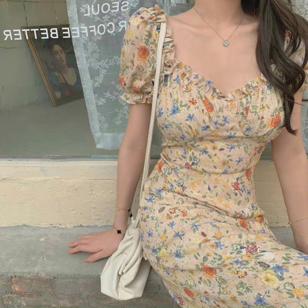 VÁY HOA MAXI CÚP BÈO sale