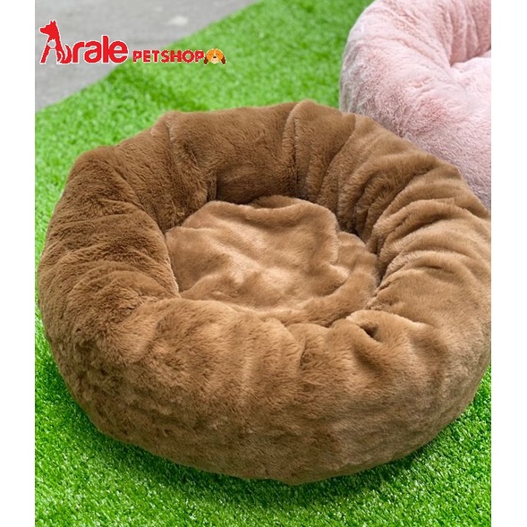[ Hình thật ] Ổ nệm tròn nhung mềm mại, êm ái , giữ ấm cho chó mèo cao cấp, dễ thương, đáng yêu