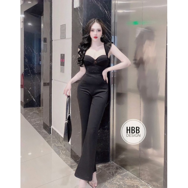 Áo cúp ngực liền quần Jumsuit cúp ngực ông loe