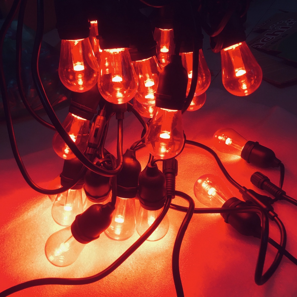 Bóng trang trí edison S14 nhiều màu, bóng búp chanh 3w nhiều màu