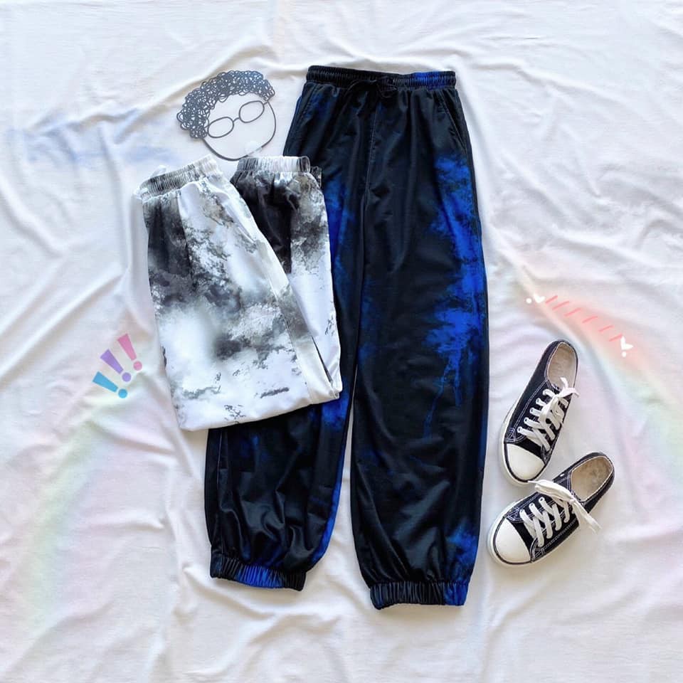 Quần jogger loang màu tie dye ống bo unisex cryaotic10