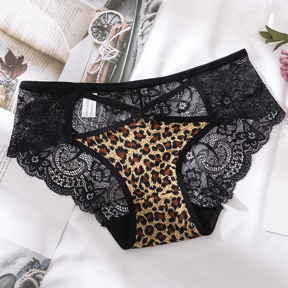 Quần Lót Ren Họa Tiết Da Báo Trong Suốt Lưng Thấp Đính Nơ Quyến Rũ Cho Nữ | BigBuy360 - bigbuy360.vn