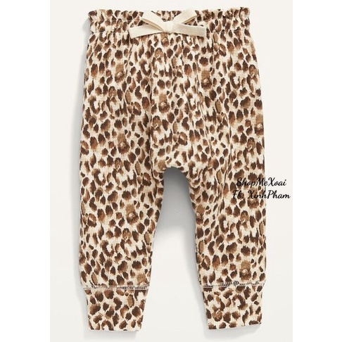 Quần dài cotton hãng Oldnavy đũng rộng cho bé gái/bé trai cao cấp mặc bỉm tiện lợi size 3M,6M,9M,12M,18M,24M