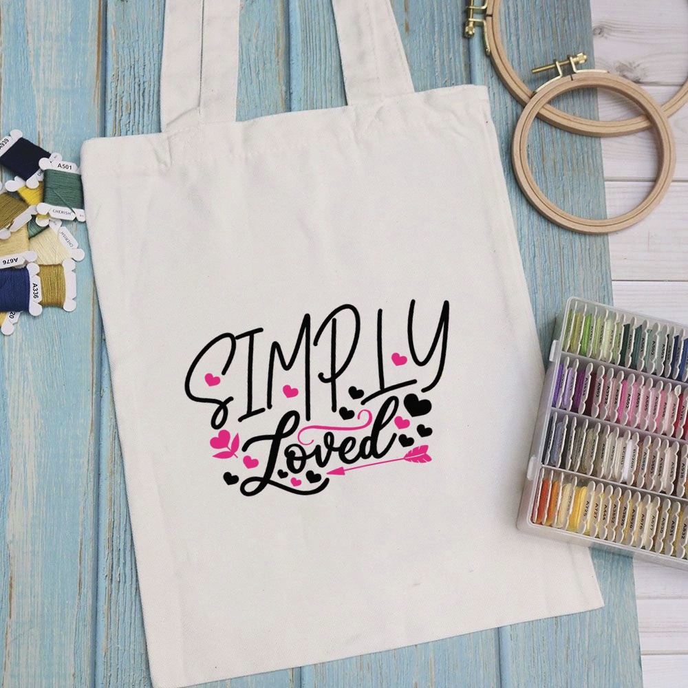Túi vải túi Tote VALENTINE QUOTE - Mẫu 2 vải canvas dày đẹp cho nữ có khóa miệng đi học đi chơi. In hình theo yêu cầu