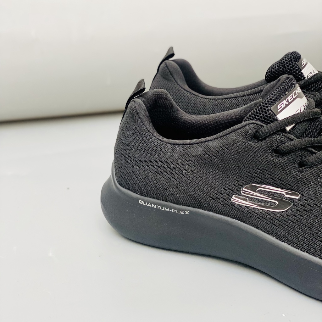 Giày thể thao nam màu đen full black skechers quantumflex 52387