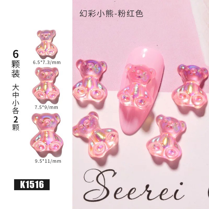 Set 6 charm gấu đu size - gummy bear