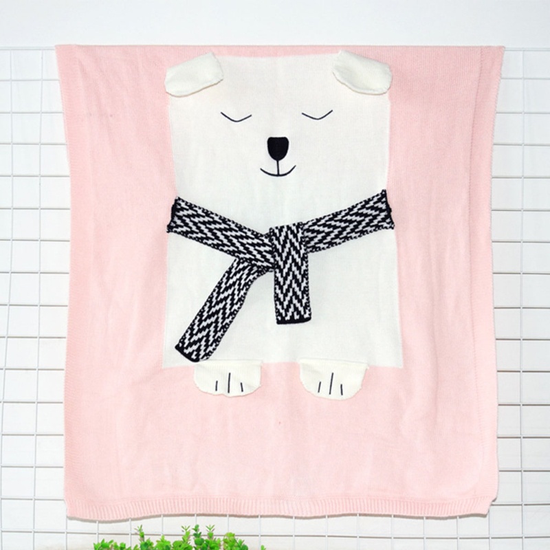 Chăn Dệt Kim Quấn Em Bé Sơ Sinh Hình Gấu Bắc Cực