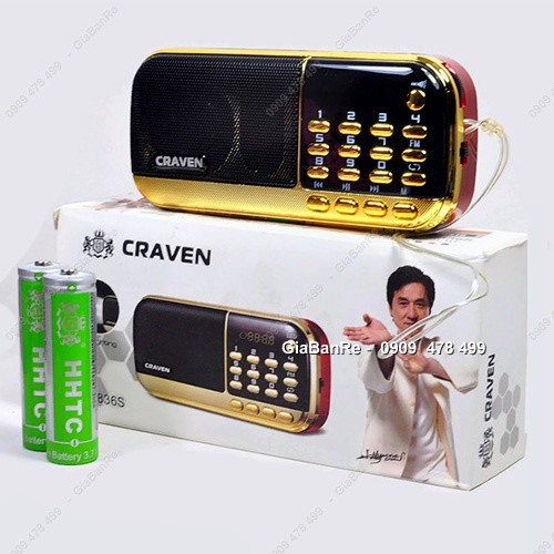 RADIO AM,FM LOA USB THẺ NHỚ, CÓ ĐÈN LED SIÊU SÁNG - CRAVEN 836 - 5228