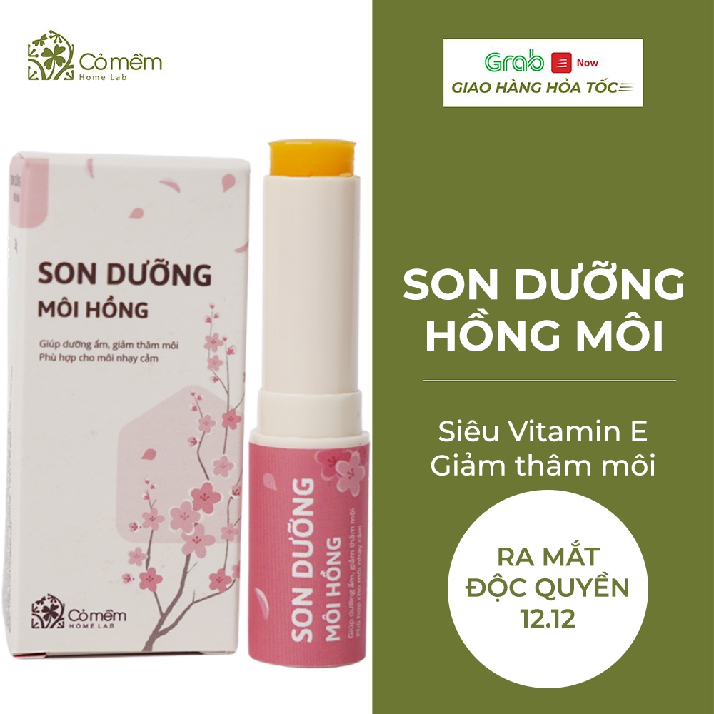 Son dưỡng Môi Hồng Siêu Dưỡng Vitamin E Cỏ Mềm 3,6g