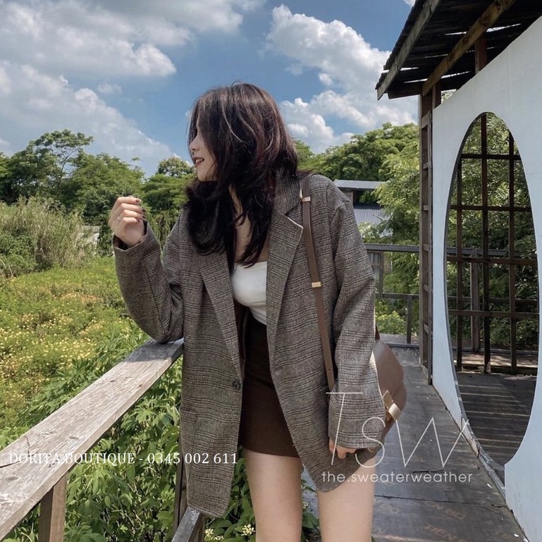 [EVACICI] Áo khoác dạ 2 lớp, 1 cúc. Áo Blazer 2 lớp Hàn Quốc | BigBuy360 - bigbuy360.vn