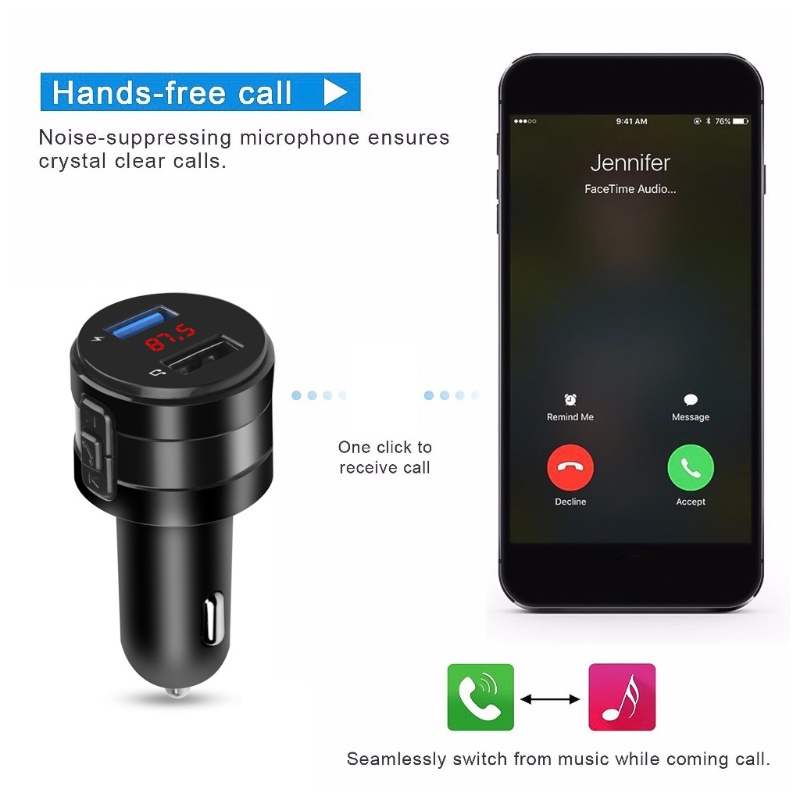 Tẩu Sạc USB Kép Kết Nối Bluetooth Cho Điện Thoại / Máy Tính Bảng GPS