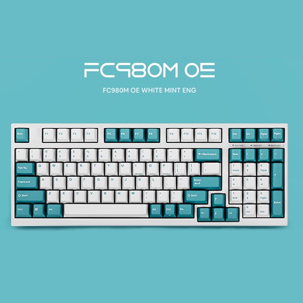 [Hanoinew.vn]Bàn phím cơ Leopold FC980M OE White Mint Summer Edition - Bảo hành 24 tháng chính hãng