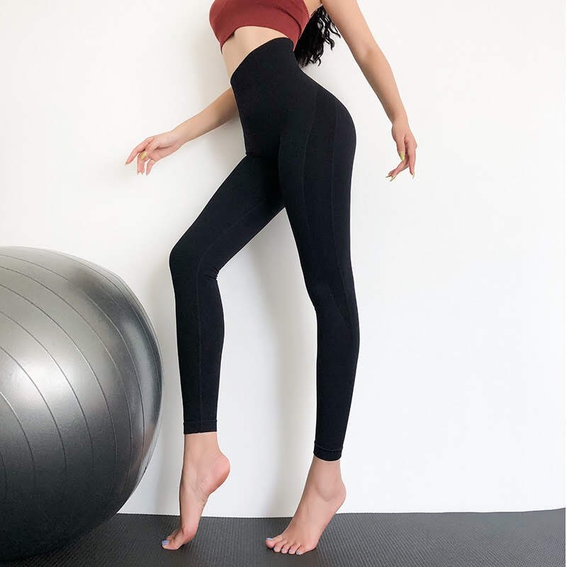 Quần Dài Legging Tập Gym Yoga Vải Thun Dệt Siêu Co Giãn Cạp Cao Gen Bụng Giá Rẻ GYMSTORE 905