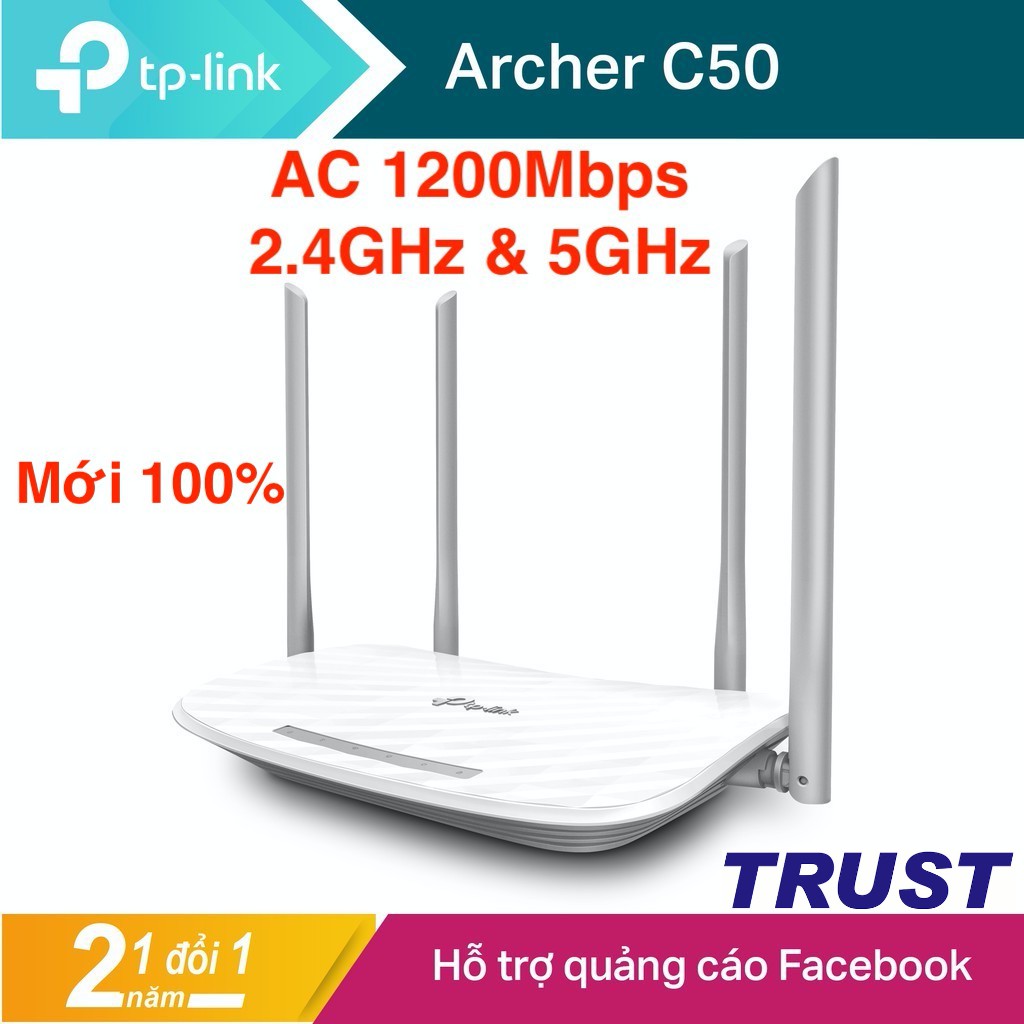 
                        TP-Link Bộ phát wifi không dây (Thiết bị mạng) - AC 1200Mbps Archer C50 / AC 750Mbps DIR-806A- Hàng Chính Hãng
                    